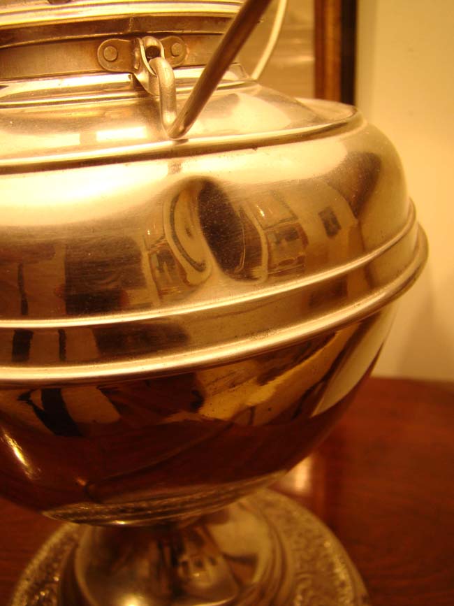 A 19th century Nickel plated oil lamp by Bradley & Hubbard circa 1880 — image 2